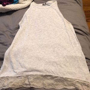 Light Grey Top with Lace Detailing